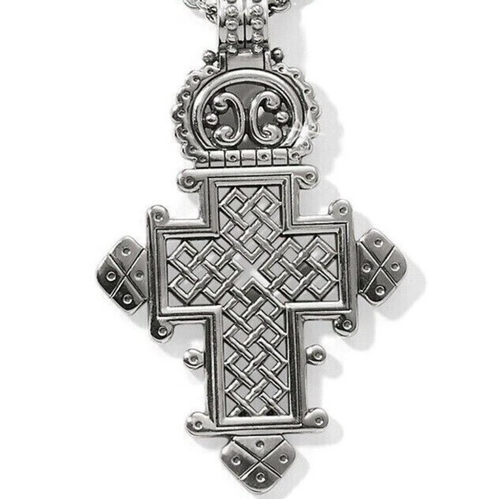Brighton ETHIOPIAN CROSS Of The World Silver Convertible Necklace